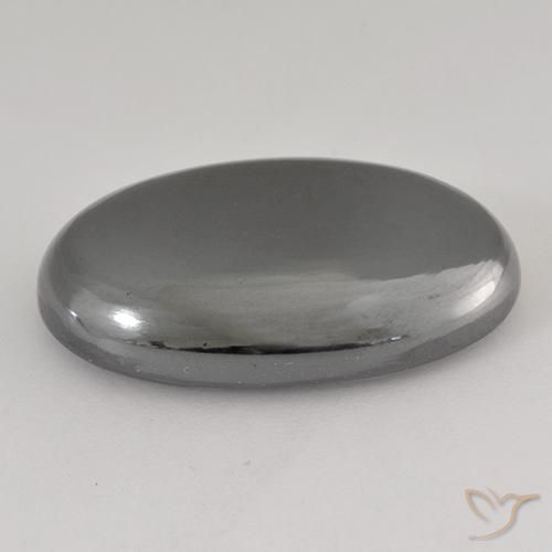 Hematite Gemstone in 24.3 x 15.1 mm Size for Sale, Hematite Stone in Medium Gray Color
