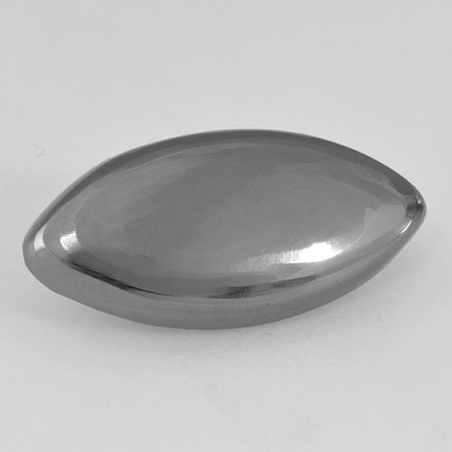 silbergrau Hämatit Edelstein - 11.4ct Marquise Cabochon (ID: 519902)