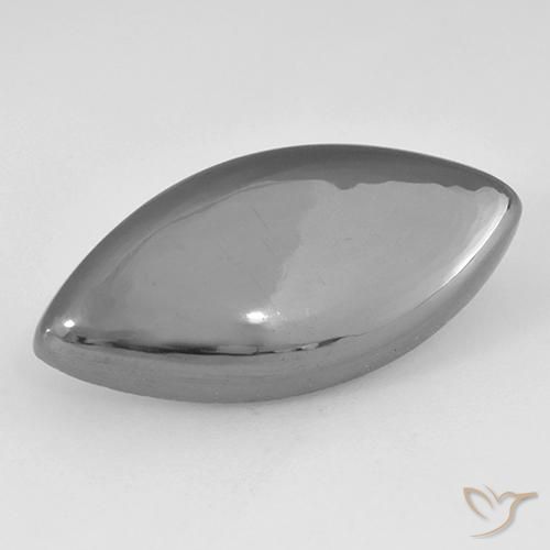 18.77ct Natural Silver Gray Hematite, Marquise, Opaque