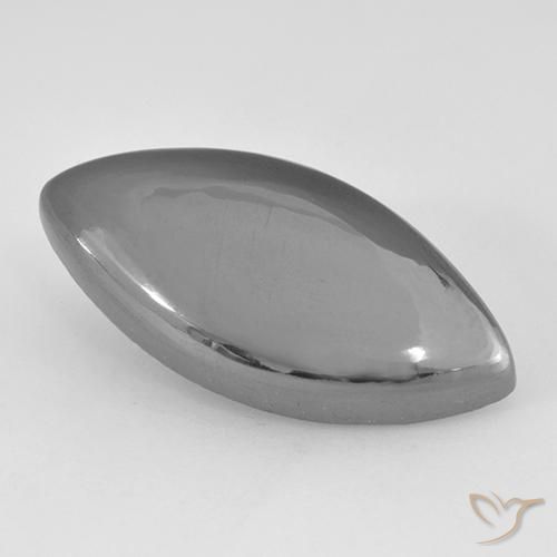 18.77 ct Gray Hematite Stone, Natural Hematite in Marquise Cabochon Shape for Sale