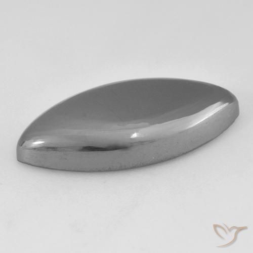 Hematite Gemstone in 24.3 x 11.6 mm Size for Sale, Hematite Stone in Silver Gray Color