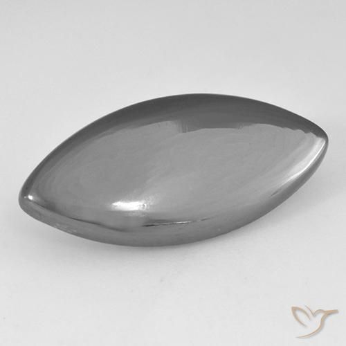 16.63 ct Gray Hematite Stone, Natural Hematite in Marquise Cabochon Shape for Sale