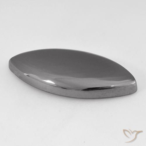 Hematite Gemstone in 25.7 x 12.2 mm Size for Sale, Hematite Stone in Silver Gray Color