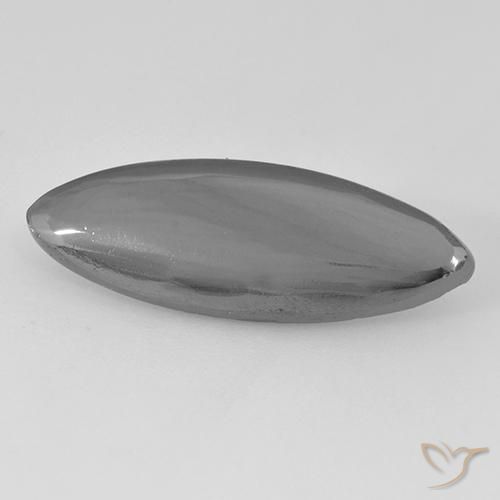 12.87 ct Gray Hematite Stone, Natural Hematite in Marquise Cabochon Shape for Sale