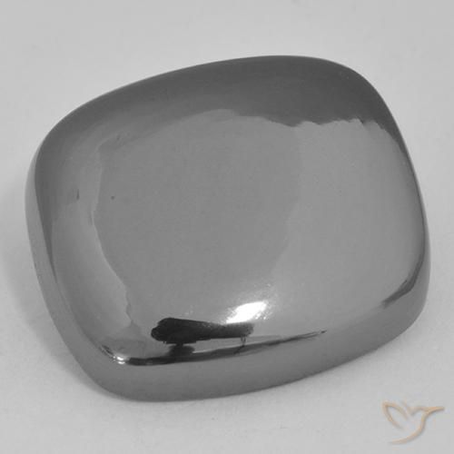 25.80 ct Gray Hematite Gemstone, Hematite Gem in Cushion Cabochon Shape for Sale.