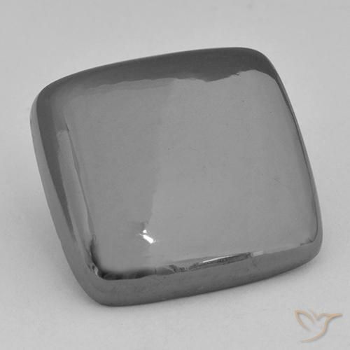 27.67 ct Gray Hematite Stone, Natural Hematite in Cushion Cabochon Shape for Sale