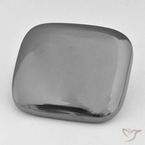 42,76 ct kissenschliff grauer Hämatit aus Brasilien, Größe 24,6 x 21,6mm, natürlicher Edelstein, Opaque Reinheit, 1 Stück kissenschliff Hämatit, Mohs-Härte von 5,5 - 6,5 , Photo A