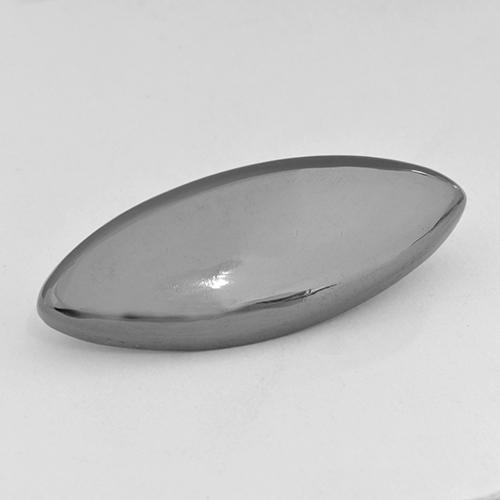 Gris plateado Hematita Gema - 26.1ct Cabujón Cortada Marquesa (ID: 519989)