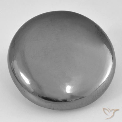 39.54 ct Gray Hematite Stone, Natural Hematite in Round Cabochon Shape for Sale