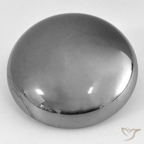 40.70 ct Gray Hematite Stone, Natural Hematite in Round Cabochon Shape for Sale