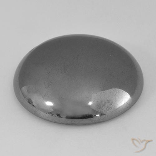 Hematite Gemstone in 20 mm (calibrated) Size for Sale, Hematite Stone in Medium Gray Color