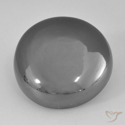 36.71 ct Gray Hematite Stone, Natural Hematite in Round Cabochon Shape for Sale