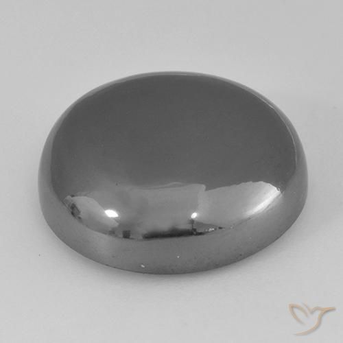 Hematite Gemstone in 19 mm (calibrated) Size for Sale, Hematite Stone in Medium Gray Color