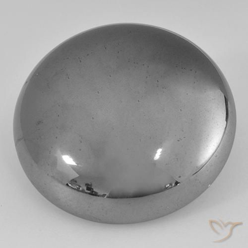 40.97 ct Gray Hematite Stone, Natural Hematite in Round Cabochon Shape for Sale