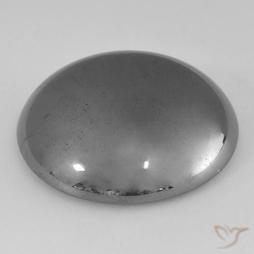Hematite Gemstone in 21.7 mm Size for Sale, Hematite Stone in Medium Gray Color