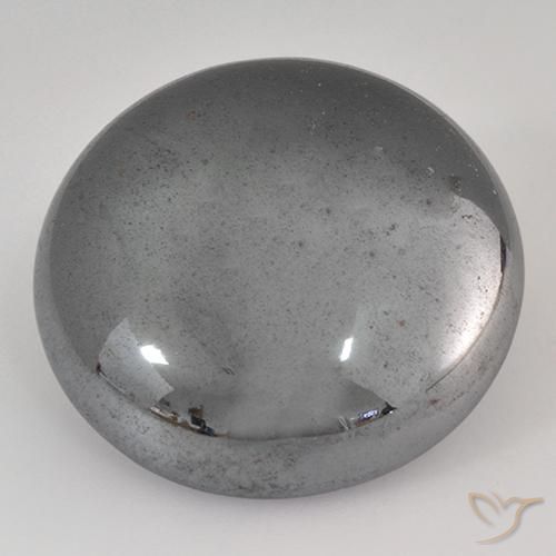 39.05 ct Gray Hematite Stone, Natural Hematite in Round Cabochon Shape for Sale