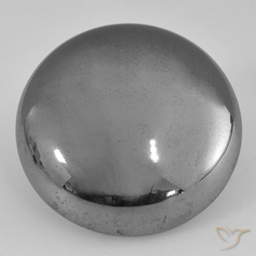 38.87 ct Gray Hematite Stone, Natural Hematite in Round Cabochon Shape for Sale