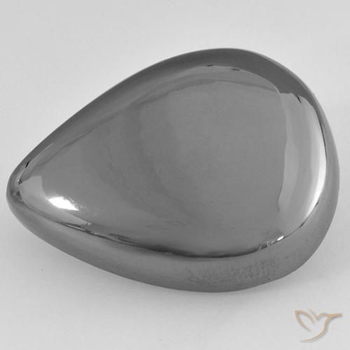 37.08ct Natural Medium Gray Hematite, Pear Shape, Opaque