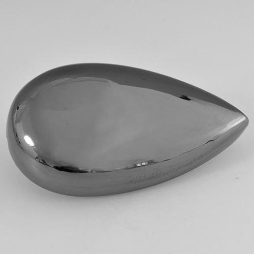 47.99 ct Gray Hematite Stone, Natural Hematite in Pear Cabochon Shape for Sale