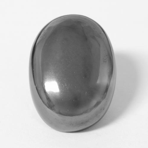 Medium Gray Hematite Gem - 27.5ct Oval Cabochon (ID: 546352)