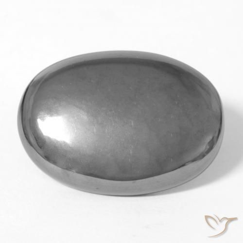 30.46 ct Gray Hematite Stone, Natural Hematite in Oval Cabochon Shape for Sale