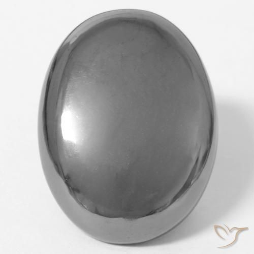 38.27ct Natural Silver Gray Hematite, Oval, Opaque
