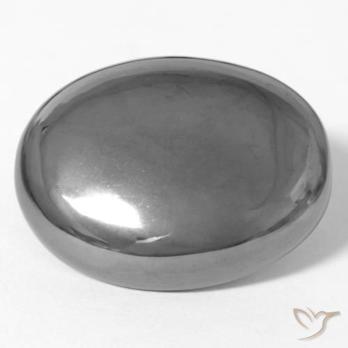 38.27 ct Gray Hematite Stone, Natural Hematite in Oval Cabochon Shape for Sale