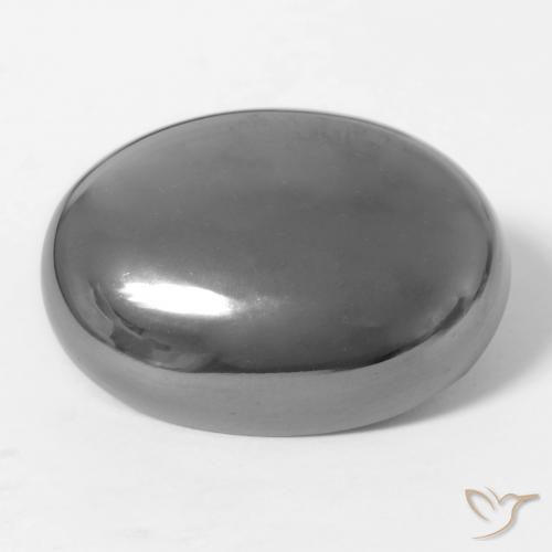 28.61 ct Gray Hematite Stone, Natural Hematite in Oval Cabochon Shape for Sale