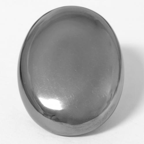 39.16 ct Gray Hematite Gemstone, Hematite Gem in Oval Cabochon Shape for Sale.
