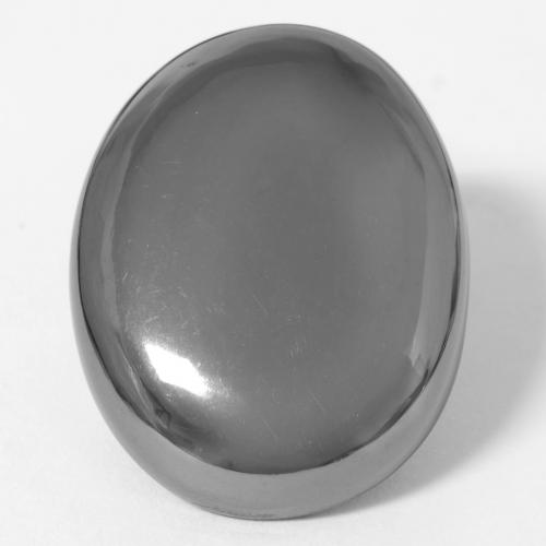 Серебристо-серый Гематит Камень - 38.2ct Овал Кабошон (ID: 546360)