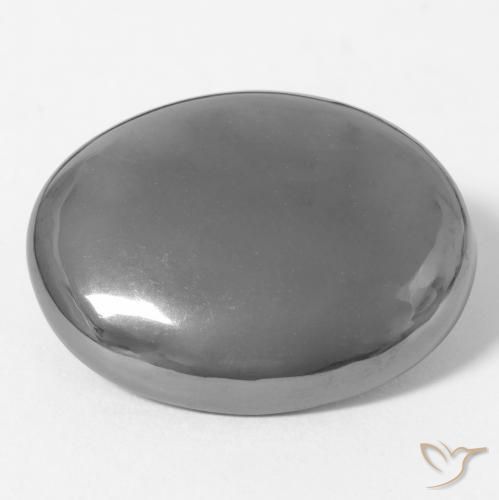 35.42 ct Gray Hematite Stone, Natural Hematite in Oval Cabochon Shape for Sale