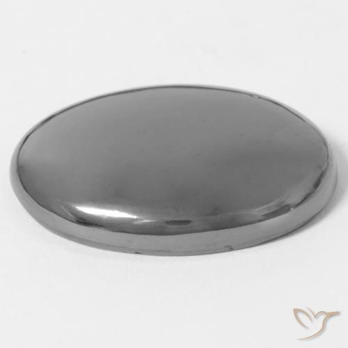 Hematite Gemstone in 25 x 18 mm (calibrated) Size for Sale, Hematite Stone in Medium Gray Color