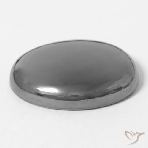 Hematite Gemstone in 25 x 18 mm (calibrated) Size for Sale, Hematite Stone in Silver Gray Color