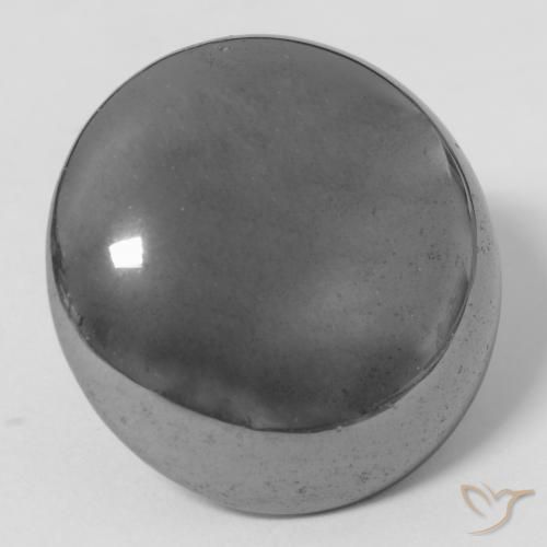 38.34 ct Gray Hematite Stone, Natural Hematite in Round Cabochon Shape for Sale