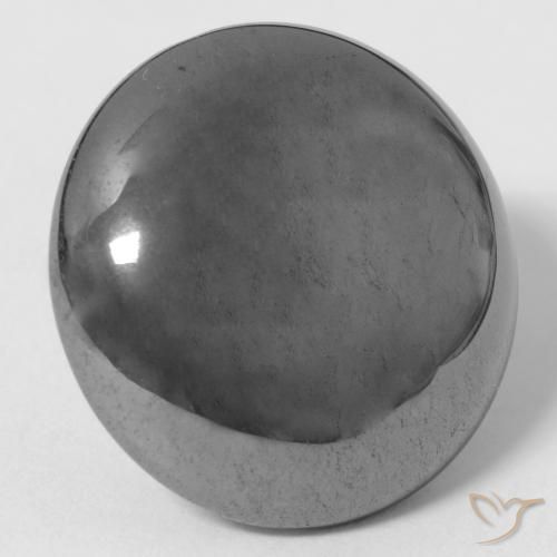 32.21 ct Gray Hematite Stone, Natural Hematite in Round Cabochon Shape for Sale