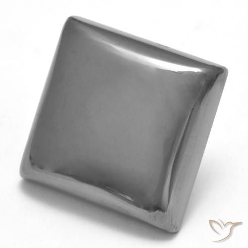 25.22 ct Gray Hematite Stone, Natural Hematite in Square Cabochon Shape for Sale