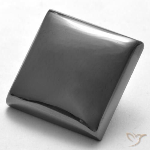 27.75 ct Gray Hematite Stone, Natural Hematite in Square Cabochon Shape for Sale