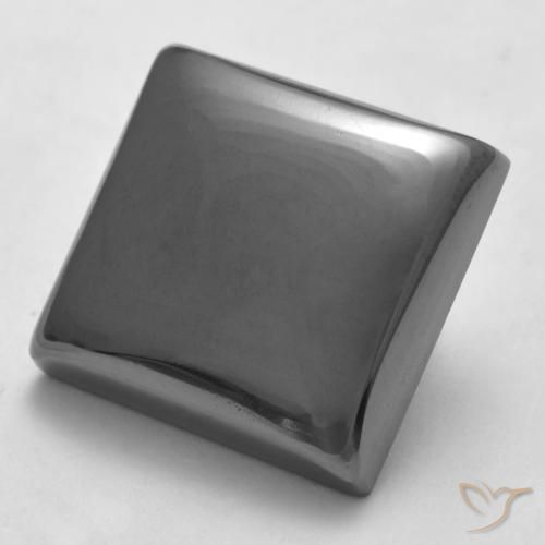 22.05 ct Gray Hematite Stone, Natural Hematite in Square Cabochon Shape for Sale