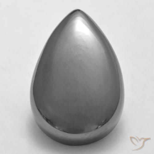 35.96ct Natural Medium Gray Hematite, Pear Shape, Opaque