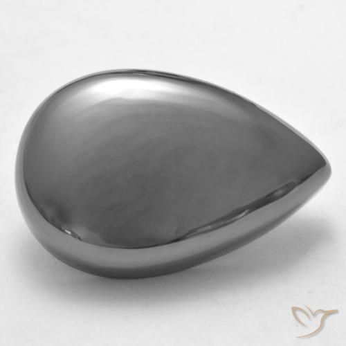 35.96 ct Gray Hematite Stone, Natural Hematite in Pear Cabochon Shape for Sale