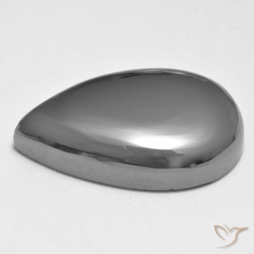 Hematite Gemstone in 24.9 x 16.4 mm Size for Sale, Hematite Stone in Medium Gray Color
