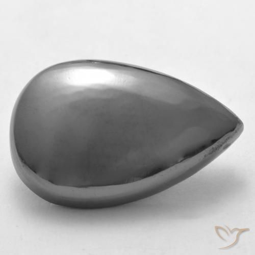 33.32 ct Gray Hematite Stone, Natural Hematite in Pear Cabochon Shape for Sale