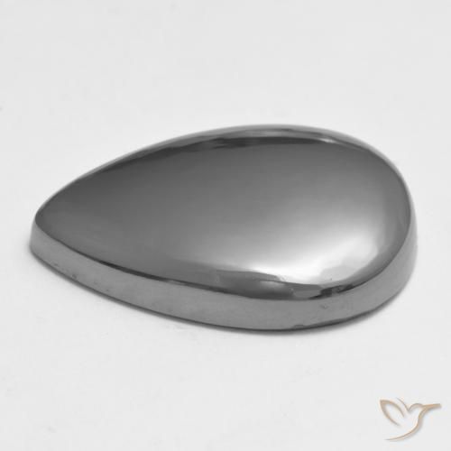 Hematite Gemstone in 25 x 18 mm (calibrated) Size for Sale, Hematite Stone in Silver Gray Color