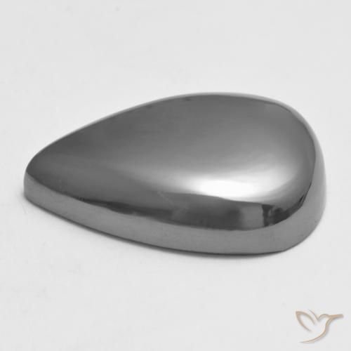Hematite Gemstone in 24.2 x 16.6 mm Size for Sale, Hematite Stone in Silver Gray Color