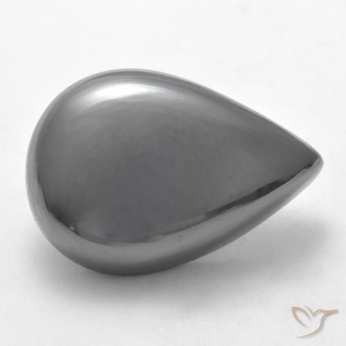 33.79 ct Gray Hematite Stone, Natural Hematite in Pear Cabochon Shape for Sale