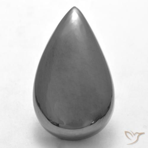 29.52ct Natural Medium Gray Hematite, Pear Shape, Opaque