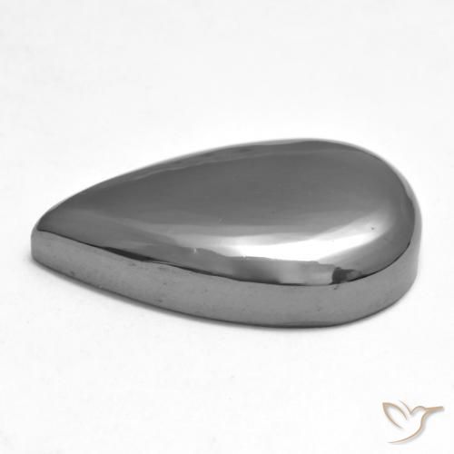 Hematite Gemstone in 24.1 x 14.6 mm Size for Sale, Hematite Stone in Medium Gray Color