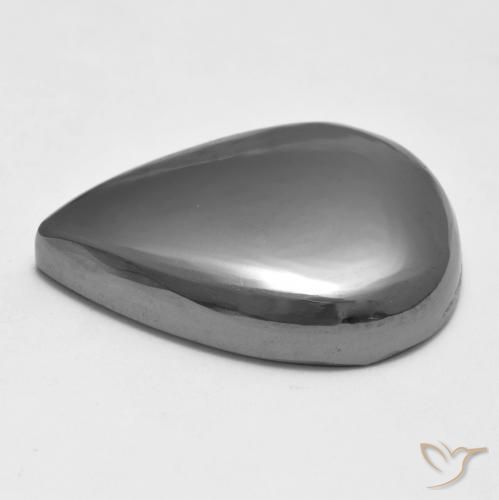 Hematite Gemstone in 23.8 x 17.7 mm Size for Sale, Hematite Stone in Silver Gray Color
