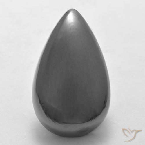 28.90ct Natural Medium Gray Hematite, Pear Shape, Opaque