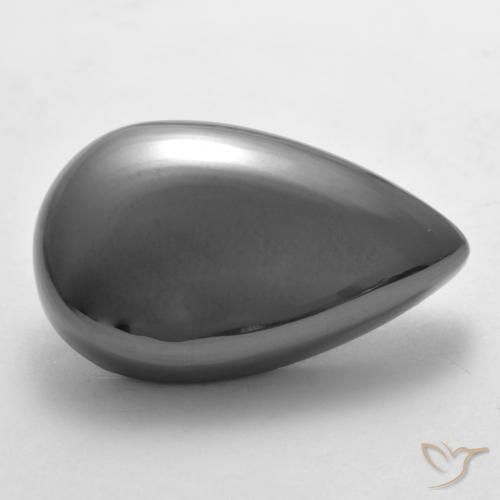 28.90 ct Gray Hematite Stone, Natural Hematite in Pear Cabochon Shape for Sale